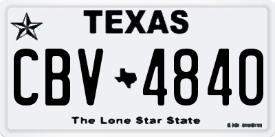 TX license plate CBV4840