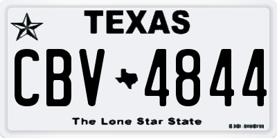 TX license plate CBV4844