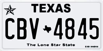 TX license plate CBV4845