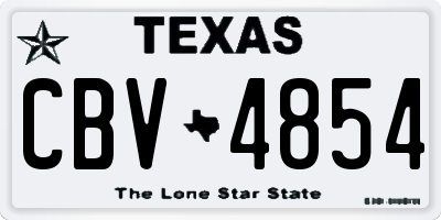 TX license plate CBV4854