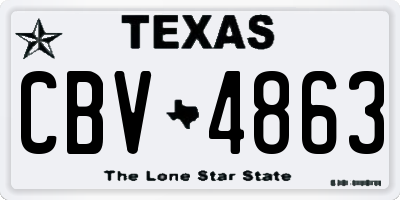 TX license plate CBV4863