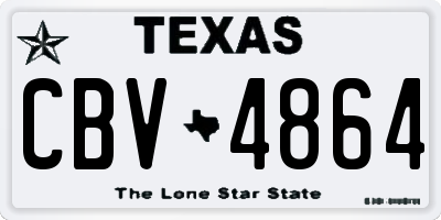 TX license plate CBV4864