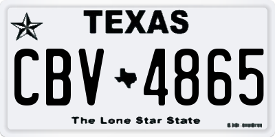 TX license plate CBV4865