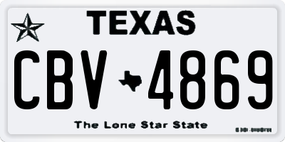 TX license plate CBV4869