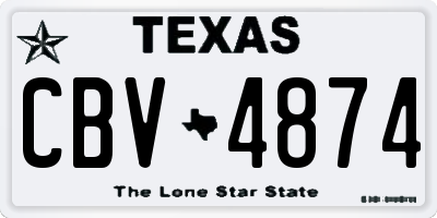 TX license plate CBV4874