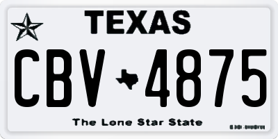 TX license plate CBV4875
