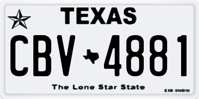 TX license plate CBV4881