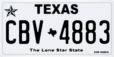 TX license plate CBV4883