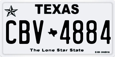 TX license plate CBV4884