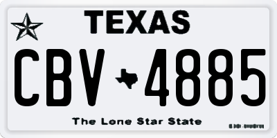 TX license plate CBV4885