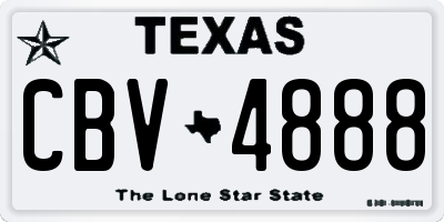 TX license plate CBV4888