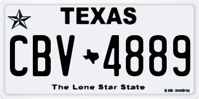 TX license plate CBV4889