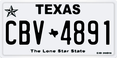 TX license plate CBV4891