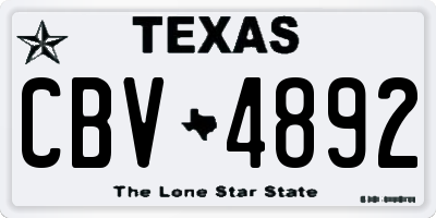 TX license plate CBV4892