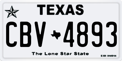 TX license plate CBV4893