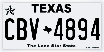 TX license plate CBV4894