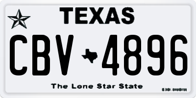 TX license plate CBV4896