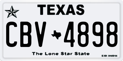 TX license plate CBV4898