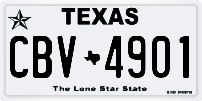 TX license plate CBV4901