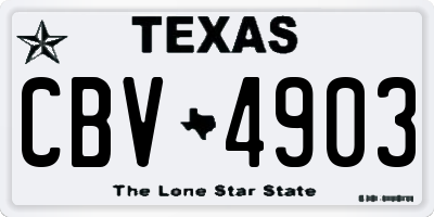 TX license plate CBV4903