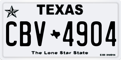 TX license plate CBV4904