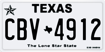 TX license plate CBV4912