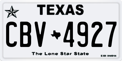 TX license plate CBV4927