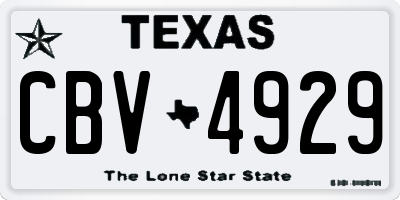TX license plate CBV4929