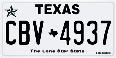 TX license plate CBV4937