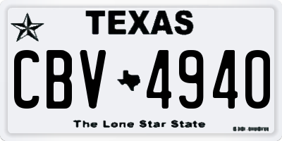 TX license plate CBV4940