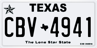 TX license plate CBV4941