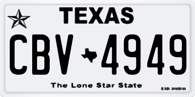 TX license plate CBV4949