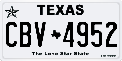 TX license plate CBV4952