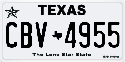 TX license plate CBV4955