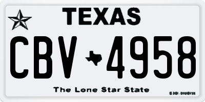 TX license plate CBV4958