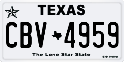 TX license plate CBV4959