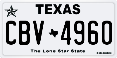 TX license plate CBV4960