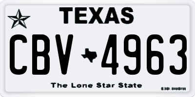 TX license plate CBV4963