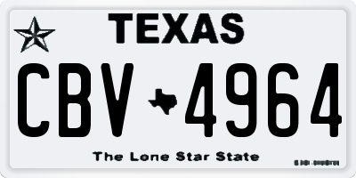 TX license plate CBV4964