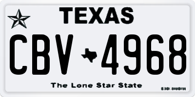 TX license plate CBV4968