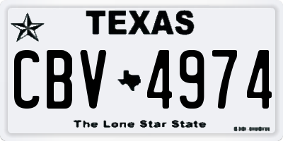 TX license plate CBV4974