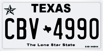 TX license plate CBV4990