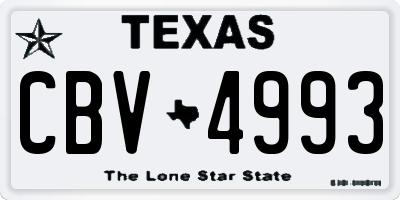 TX license plate CBV4993