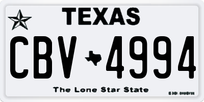 TX license plate CBV4994