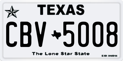 TX license plate CBV5008