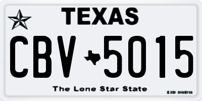 TX license plate CBV5015