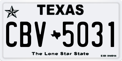 TX license plate CBV5031
