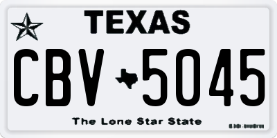 TX license plate CBV5045