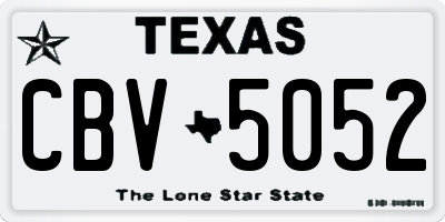 TX license plate CBV5052