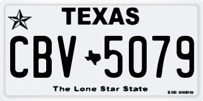 TX license plate CBV5079